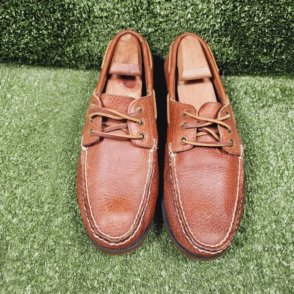 Polo Ralph Lauren Bienne Brown Leather Casual Boat Shoes Mens Size 10 D
